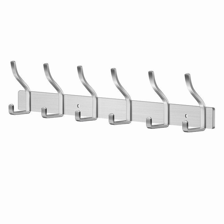 Garderobenhaken Edelstahl Hakenleiste Garderobe Garderobenleiste Silber Kleiderhaken Wand mit 6 Hake