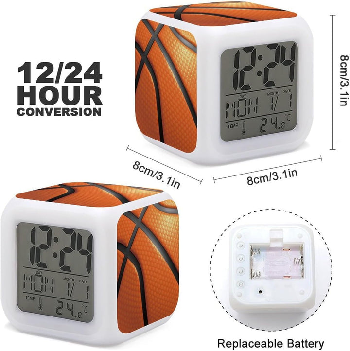 AnkasAsasd Basketball-Wecker für Kinder, LED-Digital-Schlafzimmerwecker, einfache Einstellung, Würfe