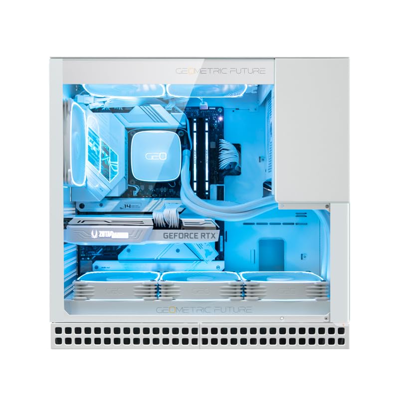 Geometric Future M4 King Arthur White Mid/Mini Tower, E-ATX/ATX Gaming-Gehäuse, vertikales Lufttunne