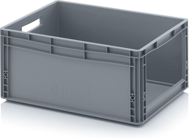 Auer Packaging 2x Euro Sichtlagerkasten 60 x 40 x 27 cm inkl. gratis Zollstock * Eurobehälter mit Fe