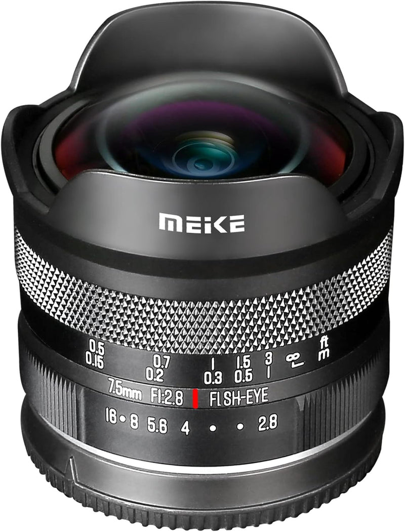 Meike 7,5 mm f2.8 Ultra-Weitwinkel-Objektiv für spiegellose Sony E Mount A6400 A5000 A5100 A6000 A61