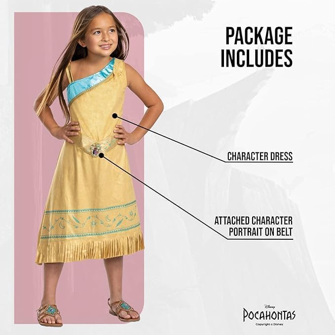 Disguise Disney Offizielles Pocahontas Kostüm Kinder, Indianerin Kostüm Für Mädchen, Erhältlich in S