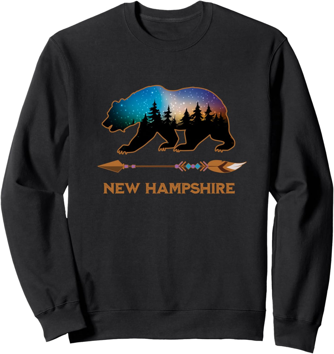 New Hampshire USA Black Bear Hiking Trails Vacation Souvenir Sweatshirt