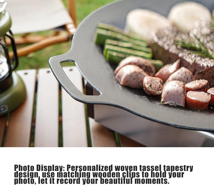 Grillplatte Gusseisen Rund 36cm, Koreanische Runde Grillpfanne Korean, Koreanischer BBQ Platten Barb