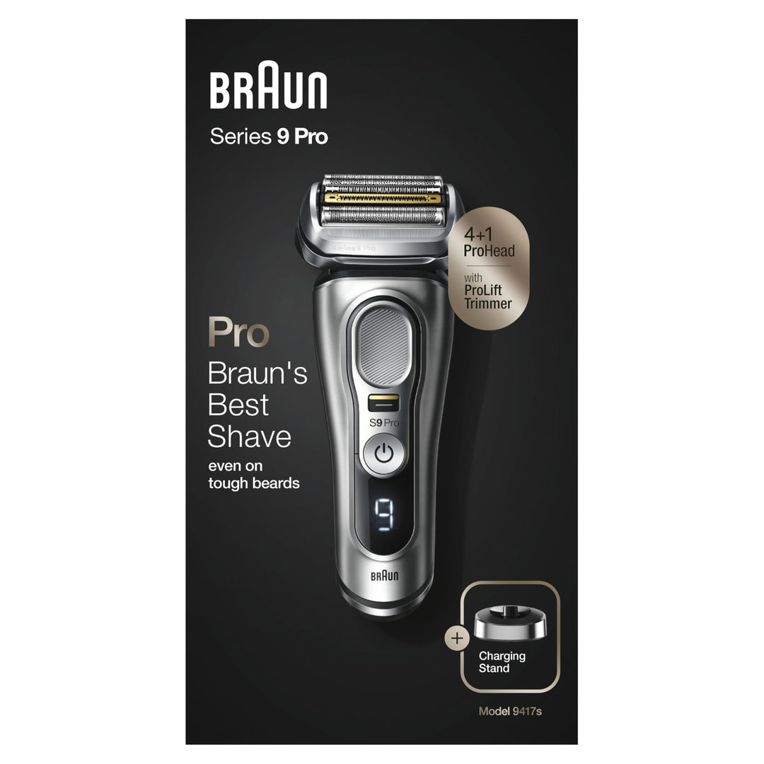 Braun Series 9 Pro Premium Rasierer Herren, Scherkopf, Elektrorasierer & Trimmer, Ladestation, Laufz