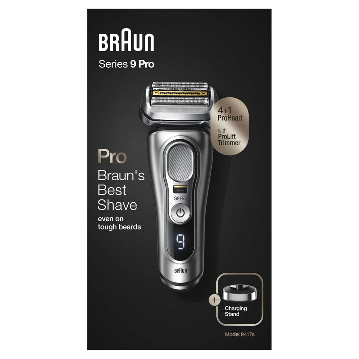 Braun Series 9 Pro Premium Rasierer Herren, Scherkopf, Elektrorasierer & Trimmer, Ladestation, Laufz