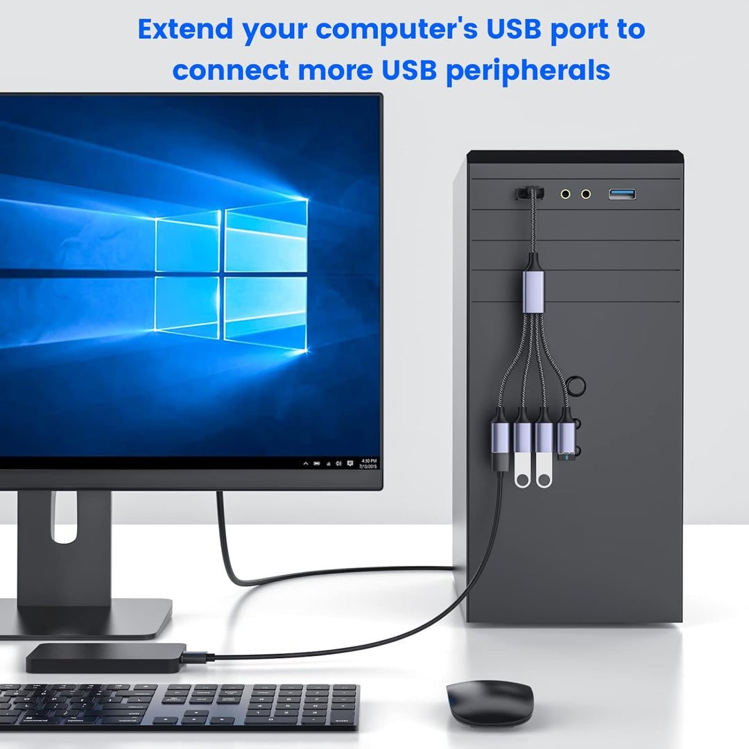 MOGOOD USB Splitter 4 in1 USB Kabel USB Hub USB zu USB Adapter USB Splitter mit Mehreren Steckdosen