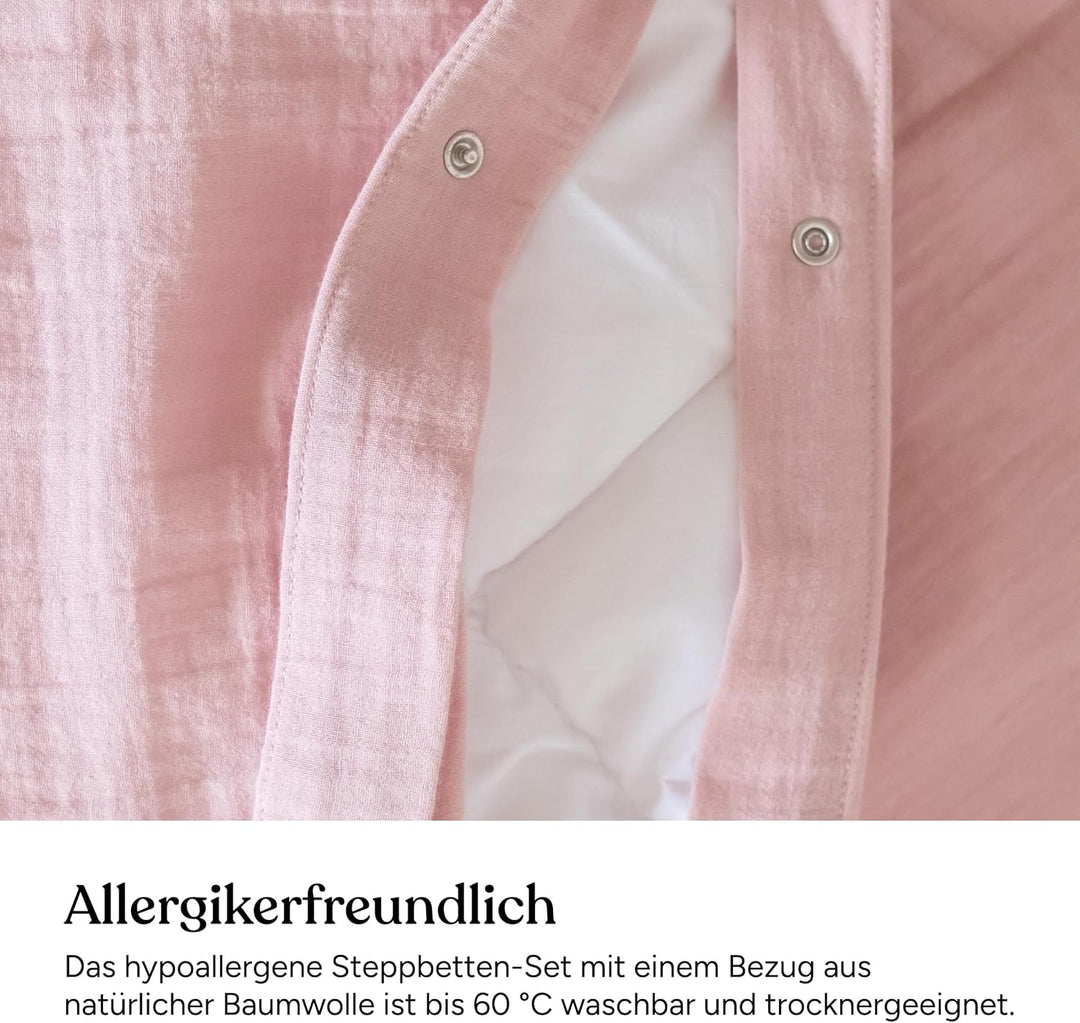 Ehrenkind® Kinder-Steppbetten-Set 4 Jahreszeiten Baumwolle | Kinder-Decke + Kissen | Standard 100 by