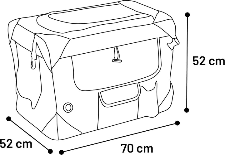 Flamingo Transportkäfig Geronimo blau 52x70x52cm - Verstärkter und Faltbarer Rahmen - Herausnehmbare