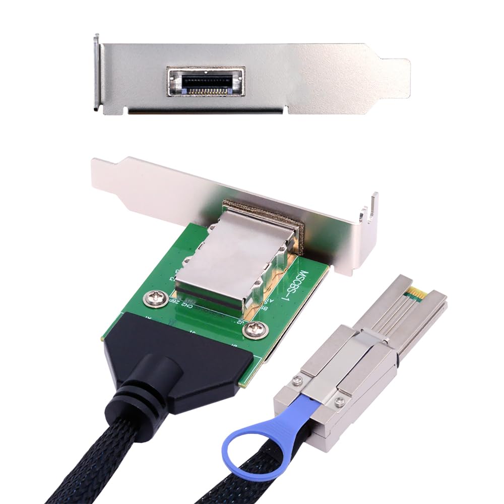NFHK Externes Mini-SAS-Verlängerungskabel SFF-8088-Stecker auf SFF-8088-Buchse, PCBA mit Low-Profile