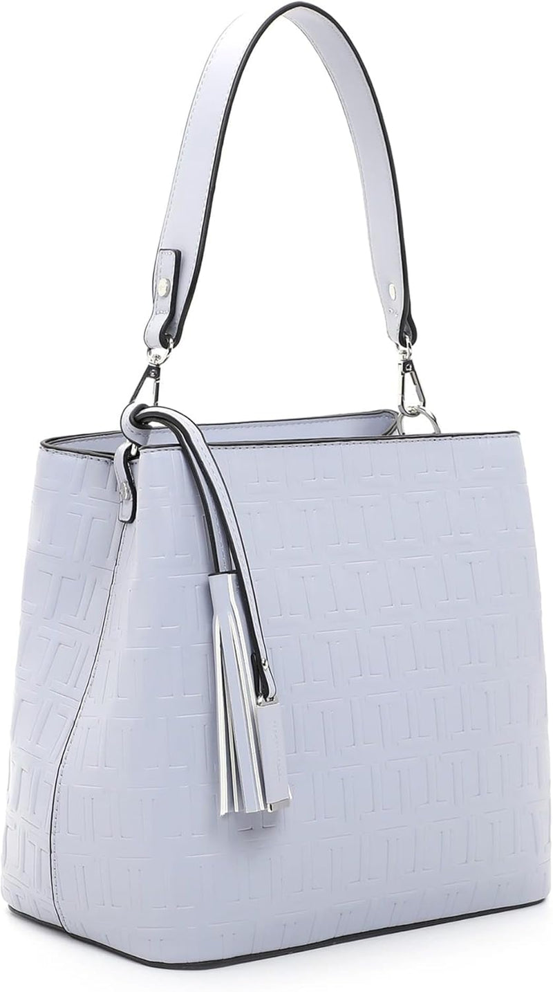 Tamaris Beutel Leona 32171 Damen Handtaschen Print Einheitsgrösse Greyblue 855, Einheitsgrösse Greyb