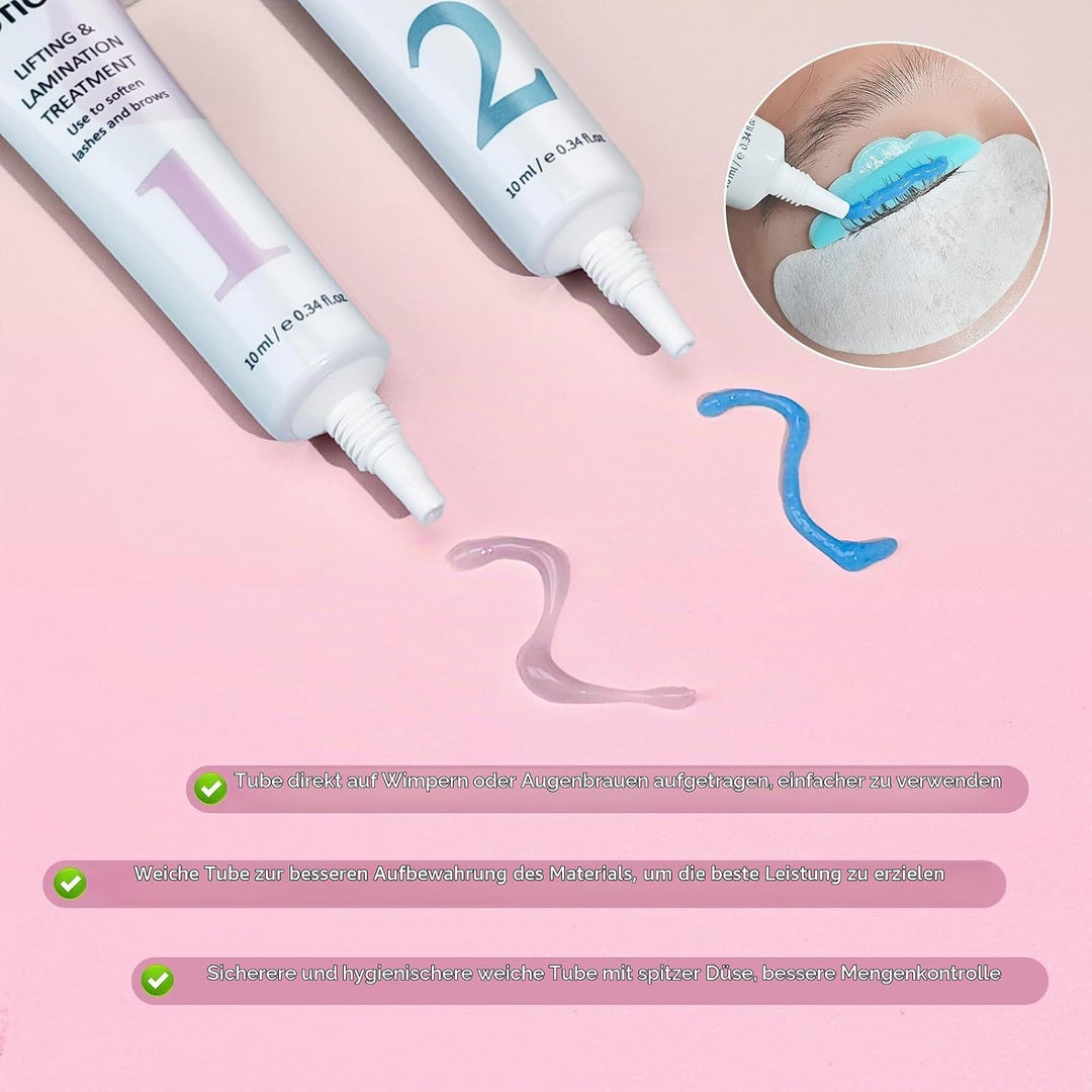 Wimpernlifting Set, Lash Lifting Set, Leicht zu Drückendes Tubendesign, Anfängerfreundlich, 15 Anwen