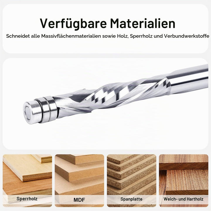 SpeTool Bündigfräser 8mm Schaft Spiralnutfräser Extra Lang Kopierfräser für Oberfräse Up&amp;Down Kompre