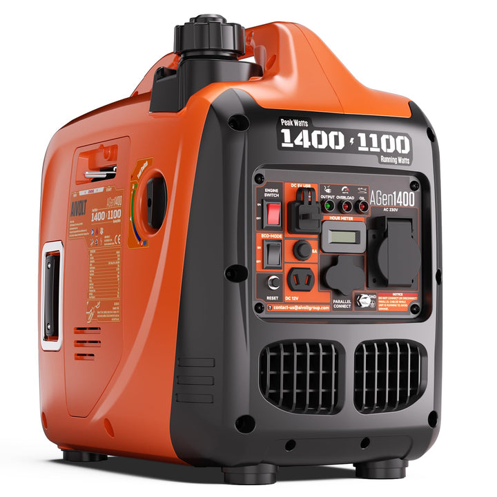 AIVOLT Inverter Stromerzeuger 1400 Watt Notstromaggregat Benzin leise Stromaggregat für Campen, Fest
