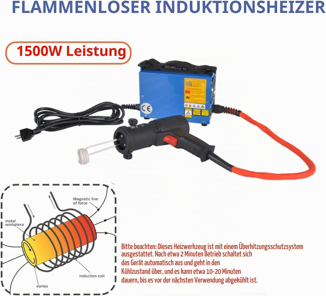 1500W Magnetische Induktionsheizgerät Induktion Schraubenlöser 4 Spulen | 800℃ ohne Flamme Induktion