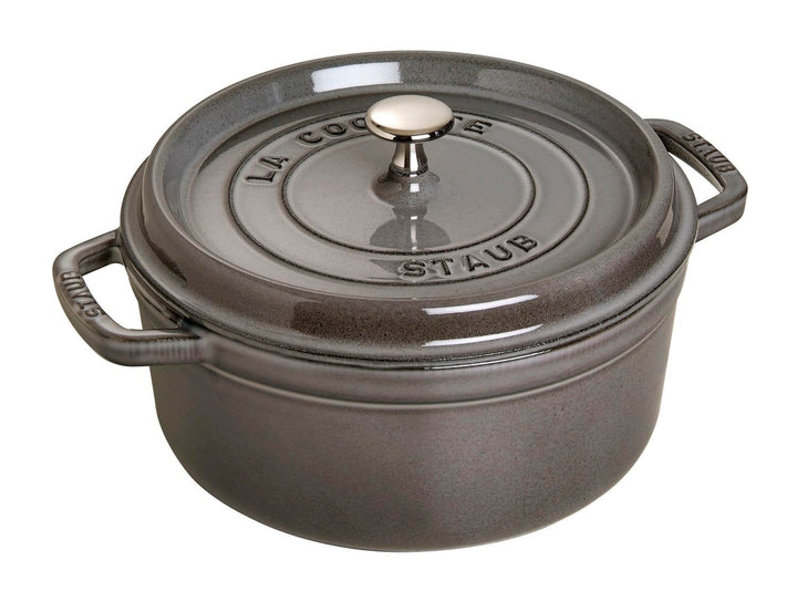 STAUB Gusseisen Bräter/Cocotte, Rund 26 cm, 5 L, Aromaregen Funktion, Für alle Herdarten geeignet, G