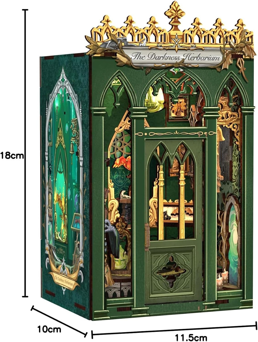 CUTEBEE Book Nook Kit - DIY Miniatur Haus Puppenhaus Booknook 3D Holzpuzzle Bibliothek mit Staubschu