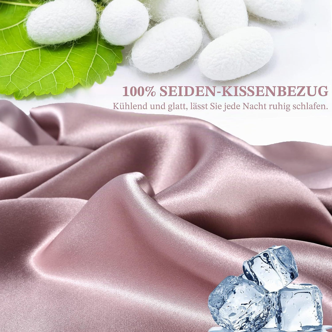 PiccoCasa 22 Momme 100% Seide Kissenbezug Haar- und Hautpflege Kissenhülle Maulbeerseide Kopfkissenb
