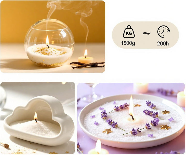 CandHeal Pearled Kerzensand,Duftendes Kerzenwachs für DIY Kerzen, Kerzen selber machen Set mit Docht