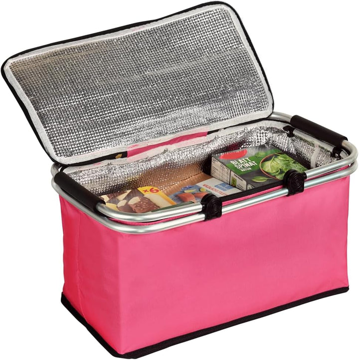 Kesper | Einkaufskorb mit Thermobeschichtung, faltbar, Material: Polyester mit Metallrahmen, Masse: