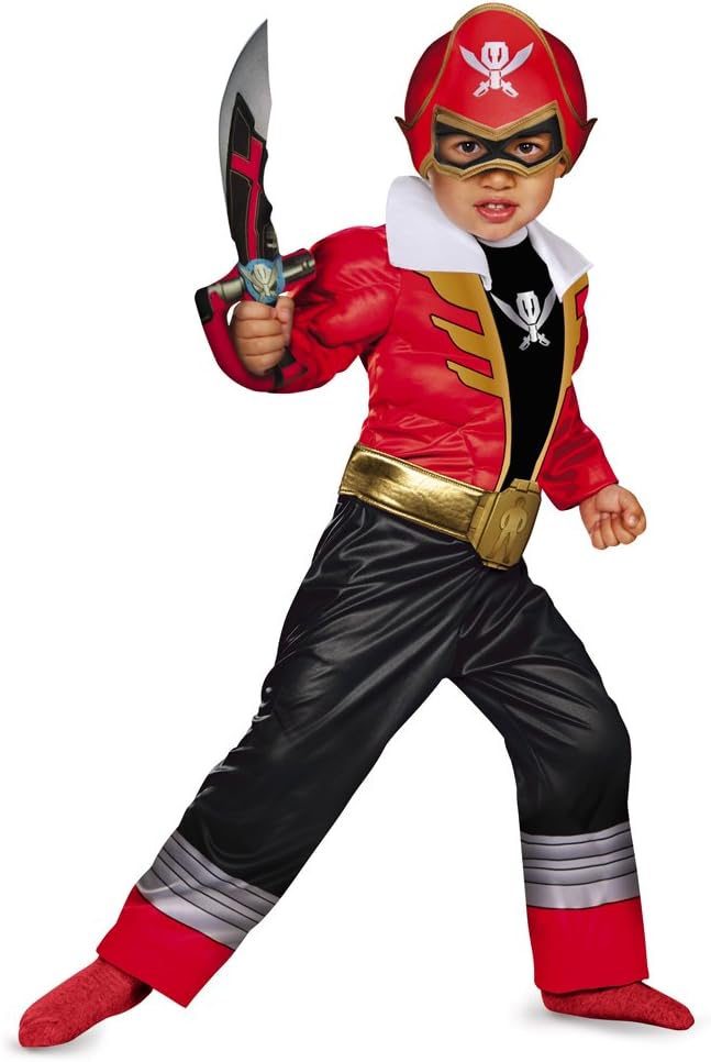 Power Rangers Super Megaforce Red Ranger Toddler Muscle Costume (Small)