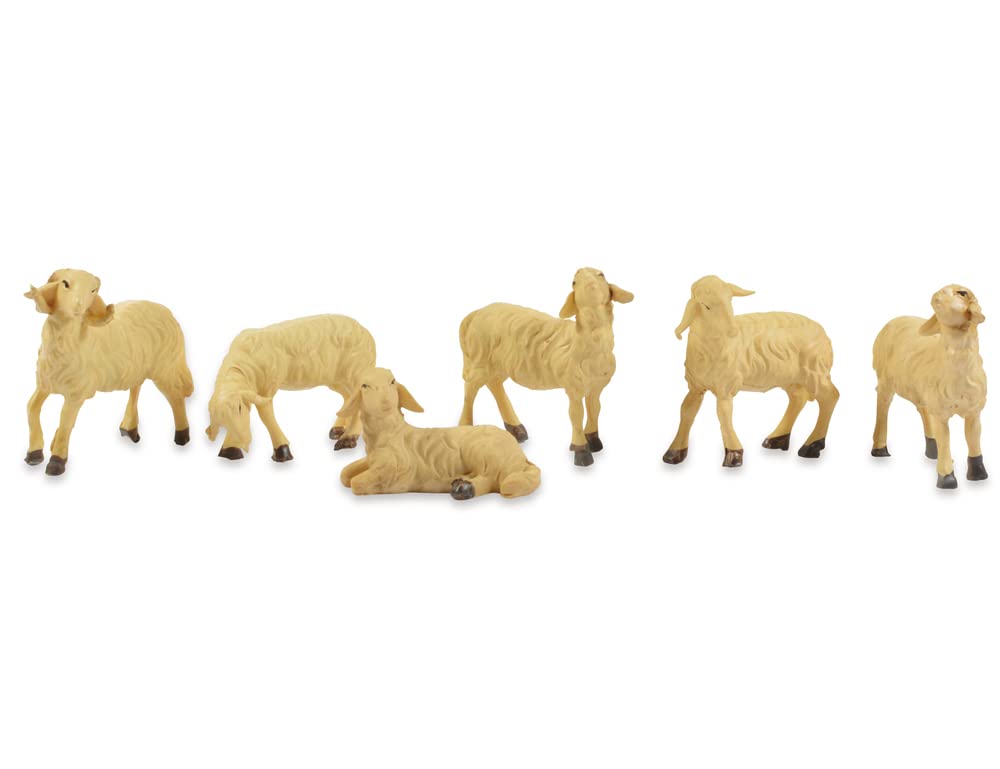 er Sheep Set of 6 12 cm Nativity Figurines Cream White 78037 Accessories Christmas Nativity Scene Mo