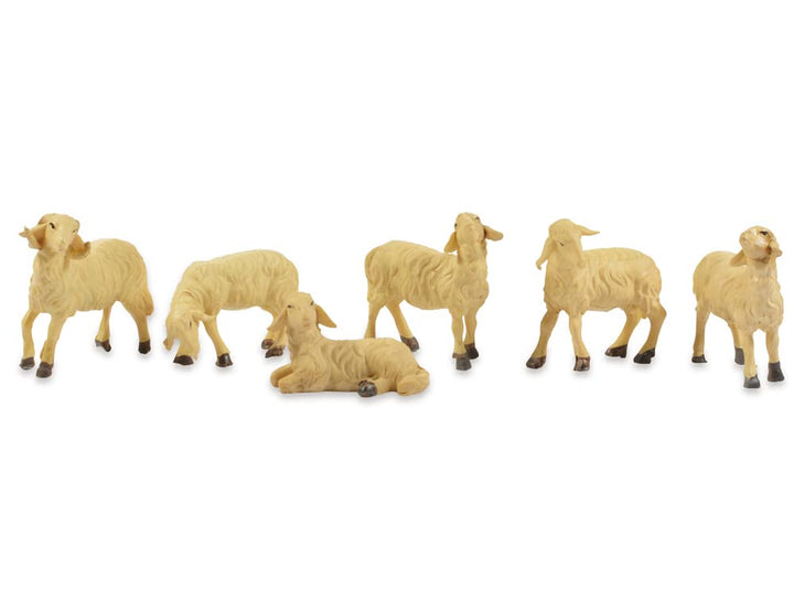 er Sheep Set of 6 12 cm Nativity Figurines Cream White 78037 Accessories Christmas Nativity Scene Mo