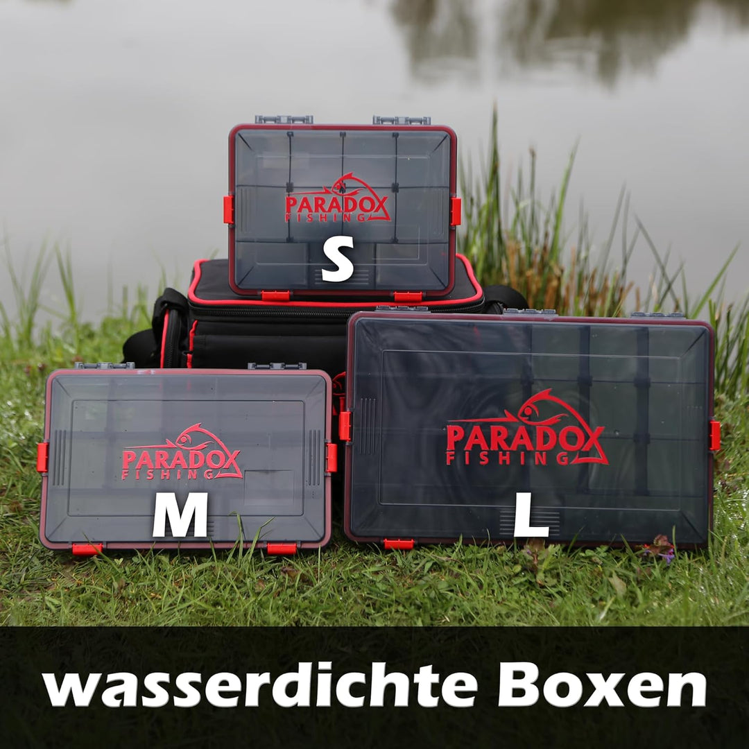 wasserdichte Köderboxen I 5x Box M 27,5x18x5cm I Angelbox Köderbox Angeln Angelkoffer gross Tackle B
