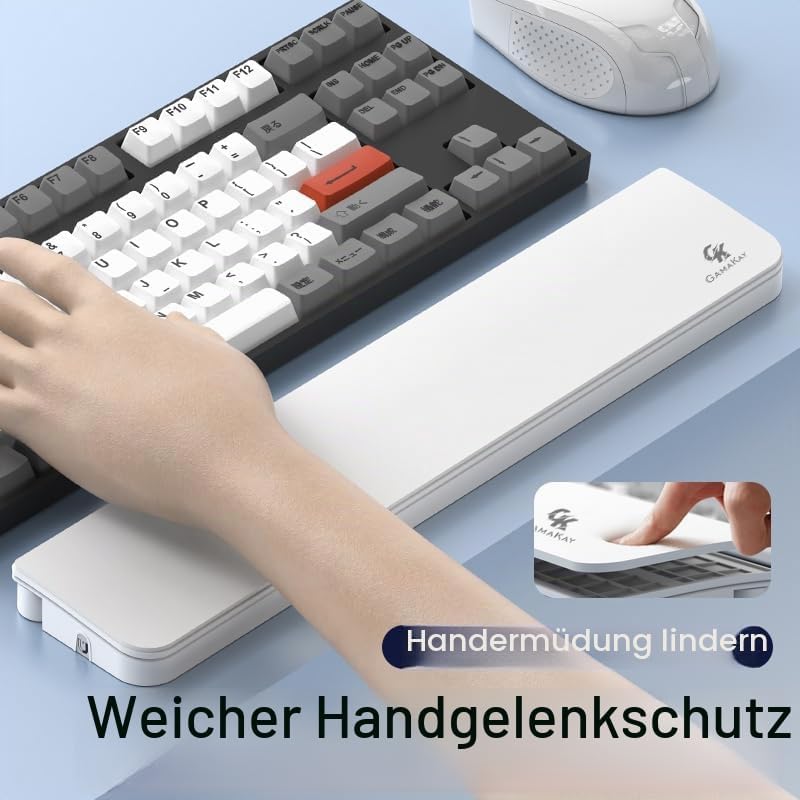 GK GAMAKAY 42,7cm Tastatur-Handgelenkauflage mit Reinigungswerkzeug-Set, Handballenauflage aus ABS u