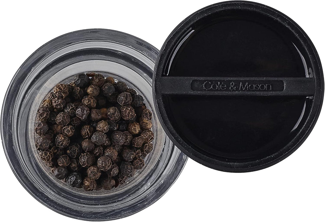 Cole & Mason Flip 180 Chrom Salz und Pfeffermühle, 2er Set Manuell, Gewürzmühle, Acryl, 154mm, Class