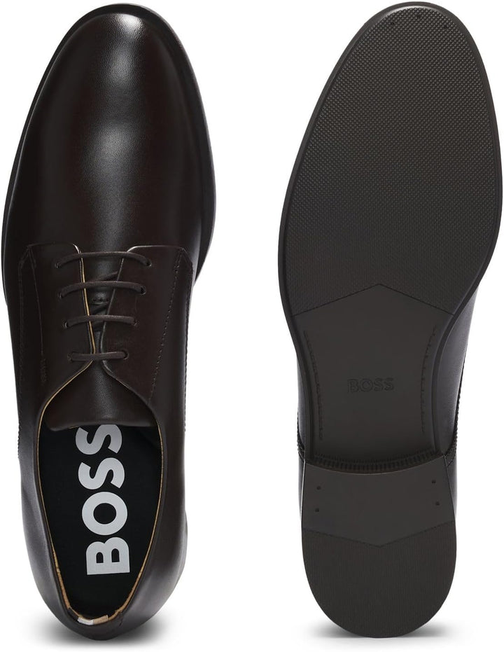 BOSS Herren Colby Derb Derbys aus Leder mit Signature-Details Grösse 40 EU Braun, 40 EU Braun