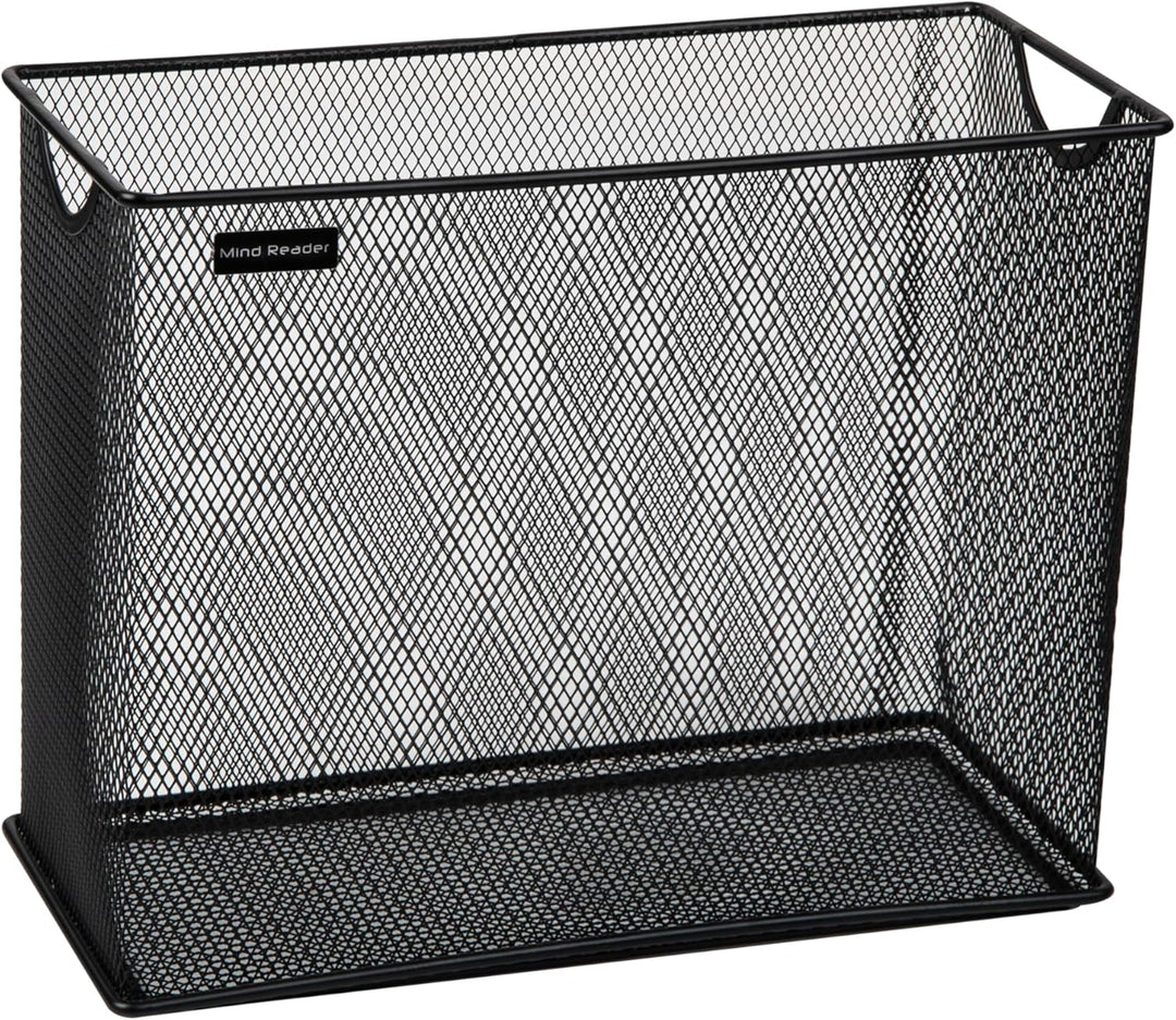 Mind Reader Vertical Storage Basket, Letter Size, Hanging Files or Folders and Magazines, Desktop Or