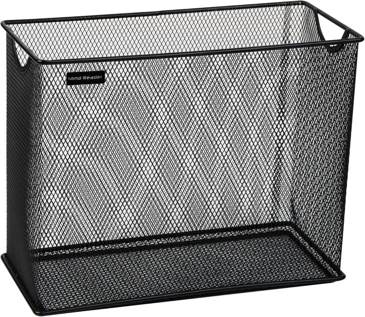 Mind Reader Vertical Storage Basket, Letter Size, Hanging Files or Folders and Magazines, Desktop Or