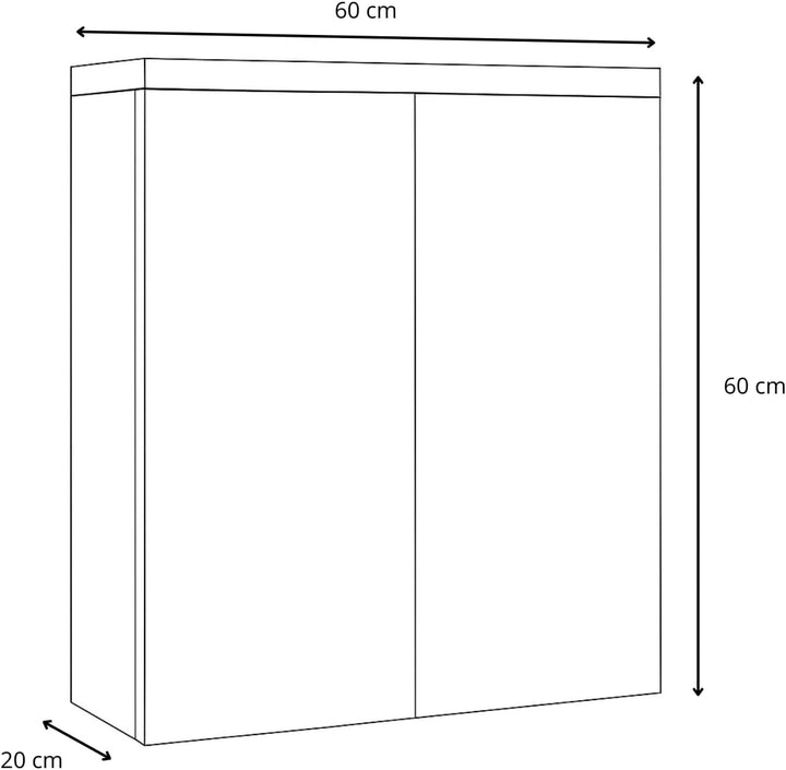 Badezimmer Spiegelschrank Toledo 60cm Weiss – Stauraum Unterschrank Möbel Zwei Türen Badschrank Spie