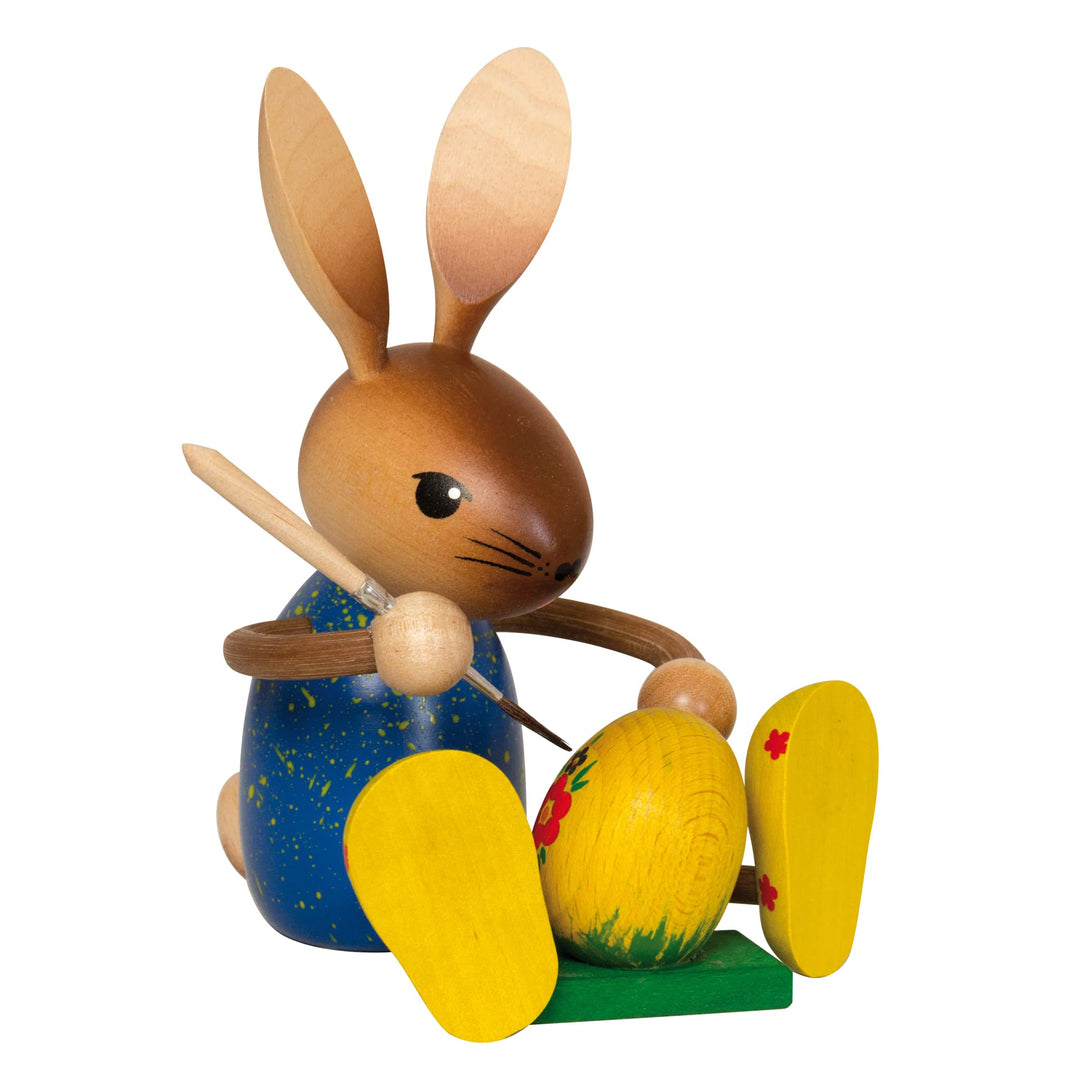 Drechslerei Kuhnert - Osterdekoration / Osterhase - Kuhnerthase mit Pinsel und Osterei - aus Holz -