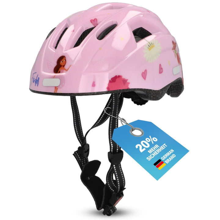 FISCHER Kinder-Helm, Fahrradhelm, Jugendhelm mit integriertem LED-Rücklicht, XS/S, 48-54cm Fairy, Fa