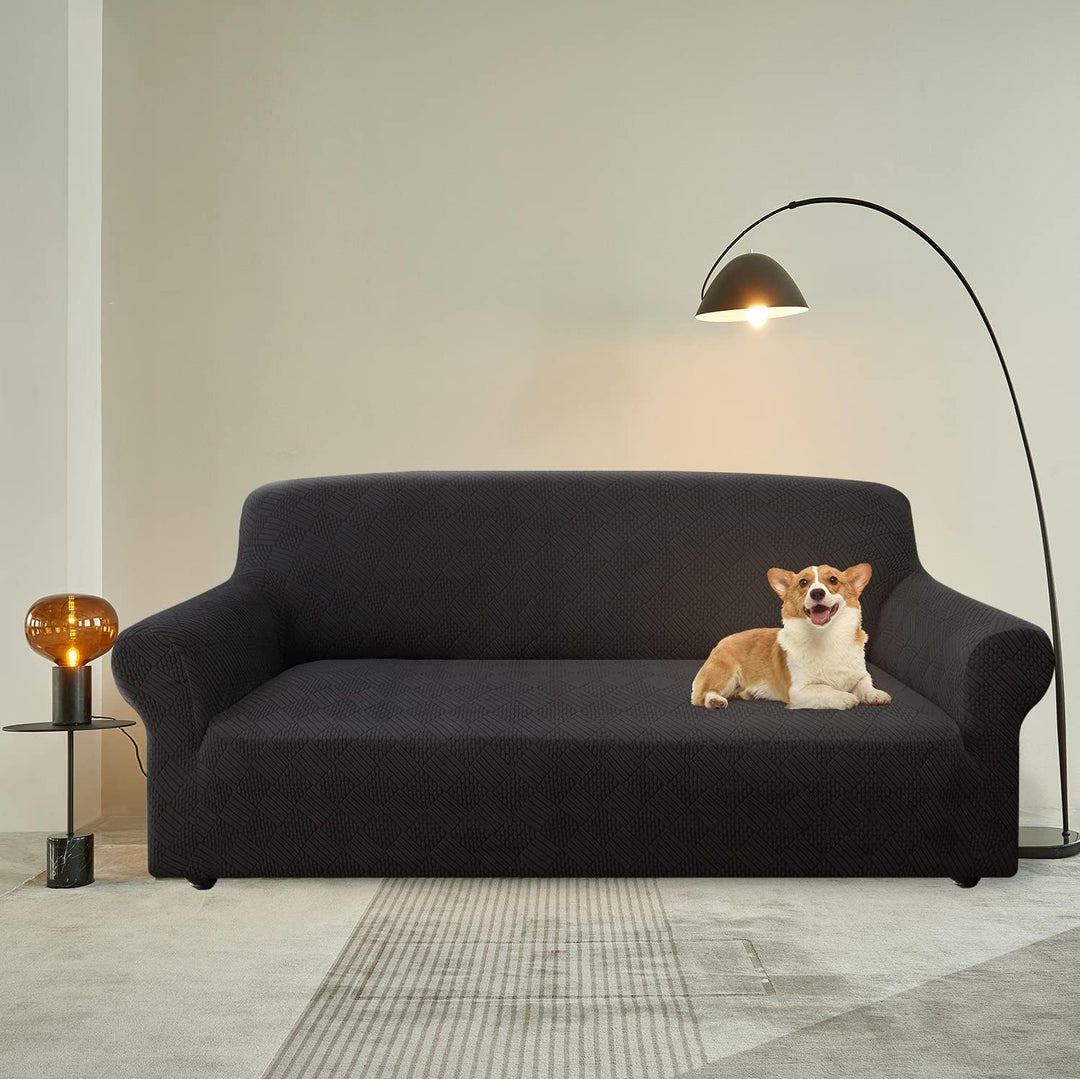Granbest Stilvolle Rhombus Dicke Sofabezug 3 Sitzer Elastische Modestoffe Couchbezug rutschfest Sofa