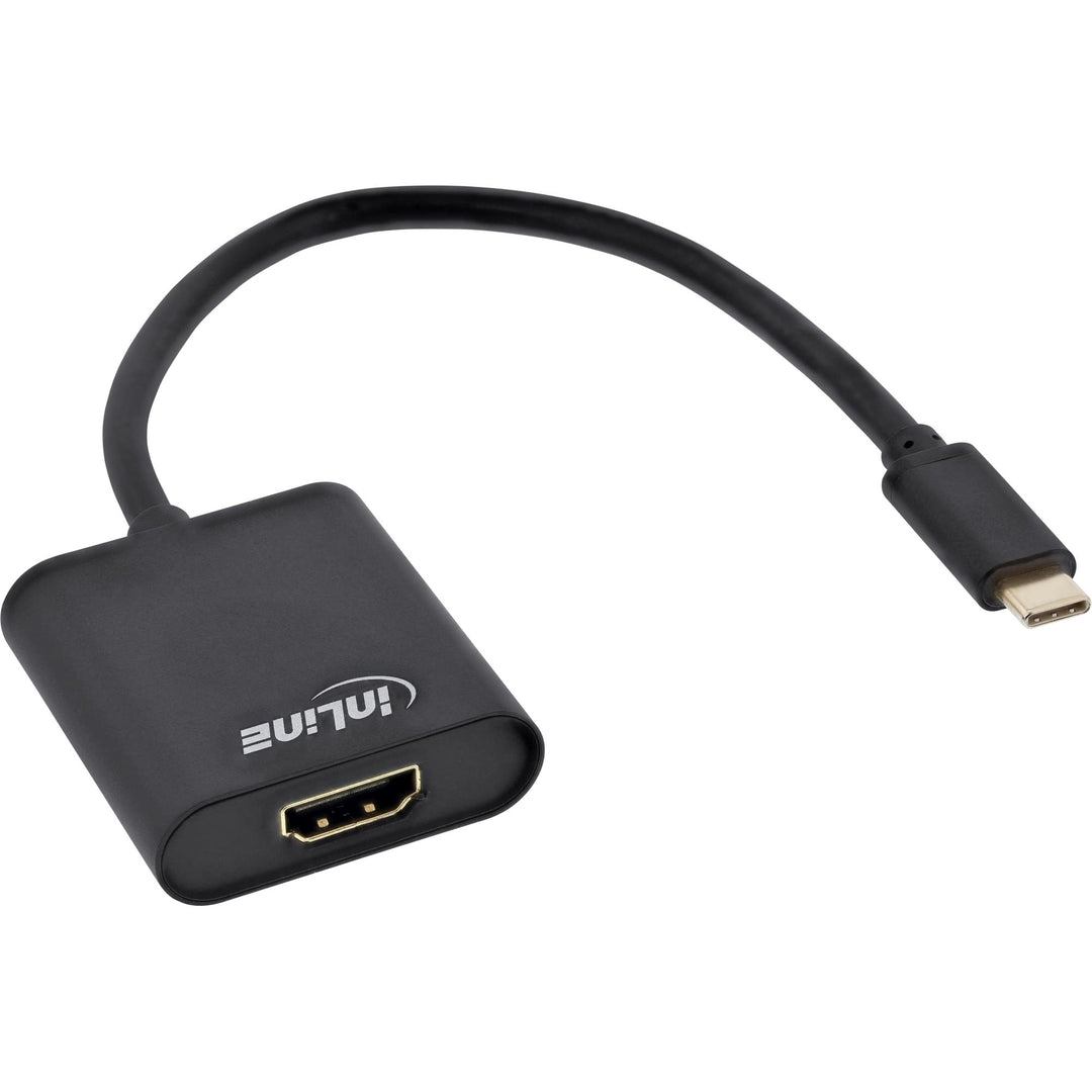 InLine 64101B USB Display Konverter, USB Typ-C Stecker zu HDMI Buchse (DP Alt Mode), 4K2K, schwarz,