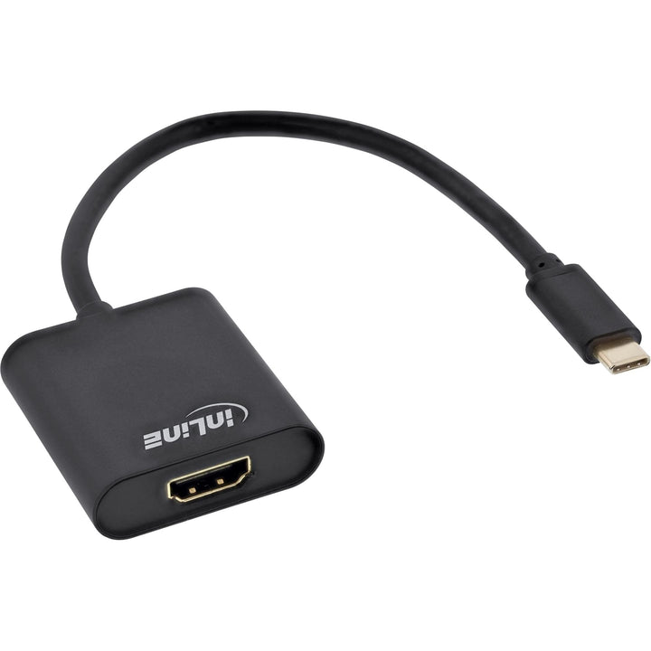InLine 64101B USB Display Konverter, USB Typ-C Stecker zu HDMI Buchse (DP Alt Mode), 4K2K, schwarz,