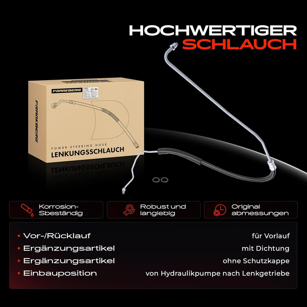 Frankberg Servolenkung Schlauch von Hydraulikpumpe nach Lenkgetriebe Kompatibel mit Golf III 1H1 1H5