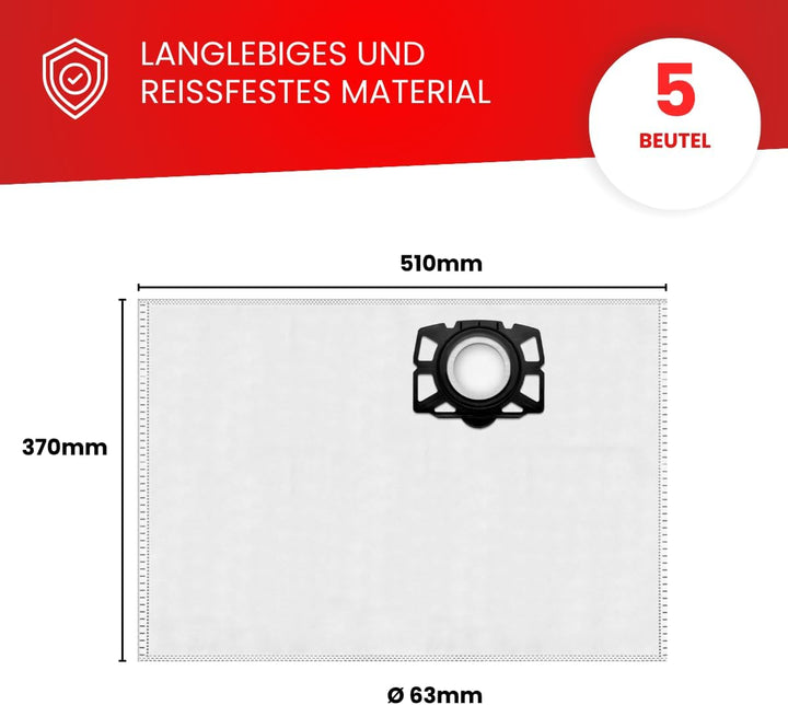 Invest - Staubsaugerbeutel, Beutel kompatibel mit Kärcher 2.863-314.0, SE 4001, SE 4002, WD 2 Plus,