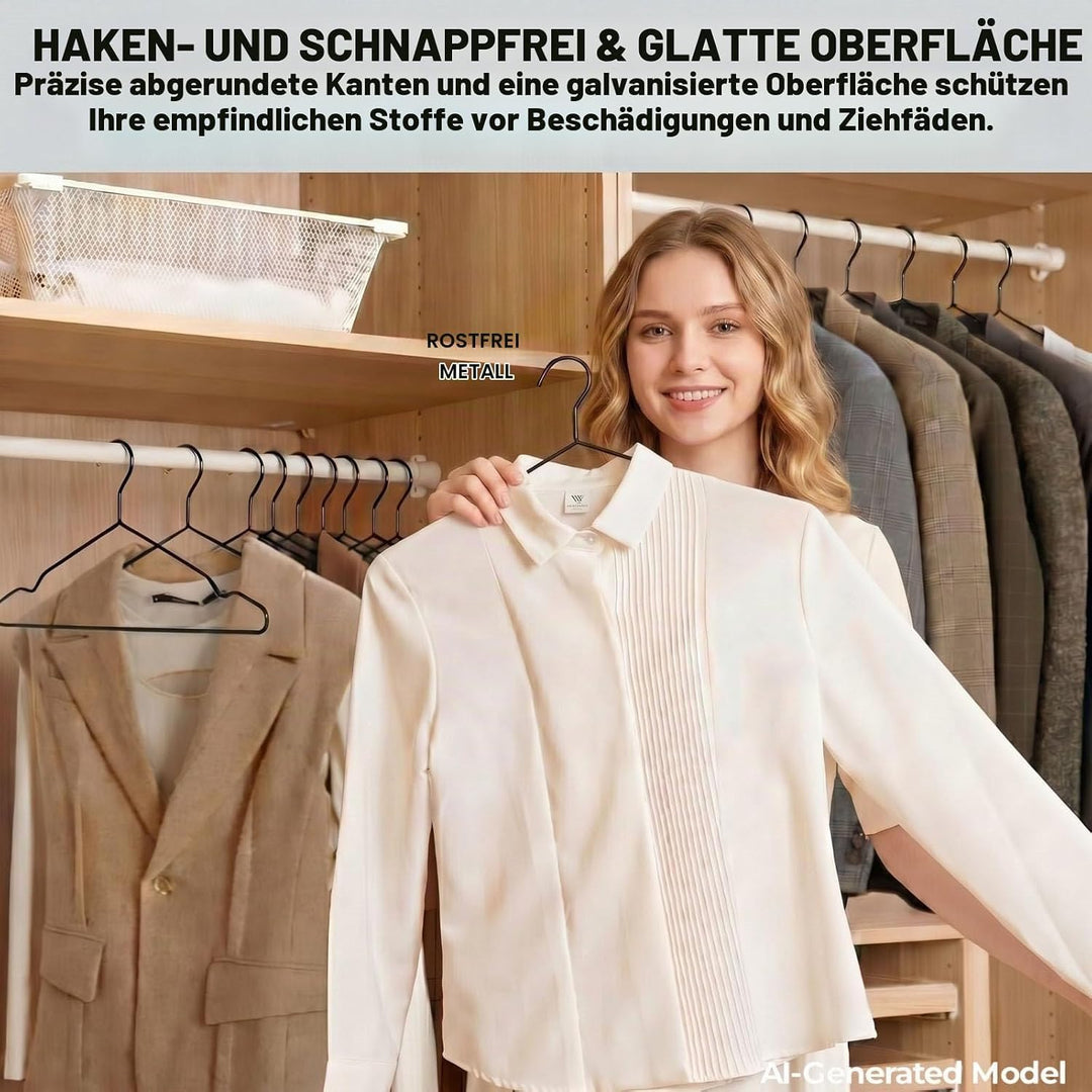41,9 cm robuste Metall-Kleiderbügel, mattschwarz, 20 Stück, Draht-Kleiderbügel für Mantel, Hemden, K