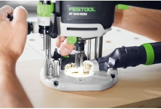 Festool Oberfräse OF 1010 REBQ-FS-Set (mit Seitenanschlag, Lichtmodul, Spannzange, Gabelschlüssel, p