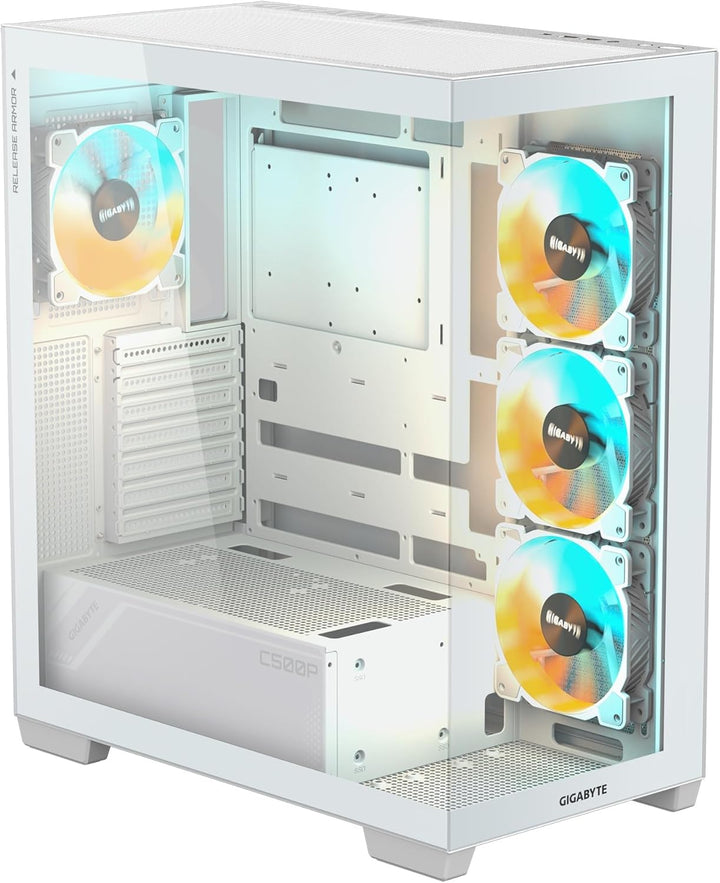 Gigabyte C500 Panoramic Stealth ATX Mid Tower gehärtetes Glas RGB Fusion PC-Gehäuse - Schwarz - GB-C