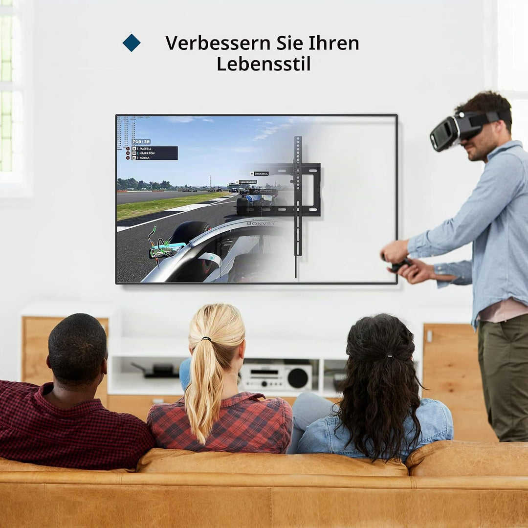 BONTEC TV Wandhalterung für 26-65 Zoll LCD/LED/OLED/Plasma Fernseher, Neigbare Ultraslim TV Halterun