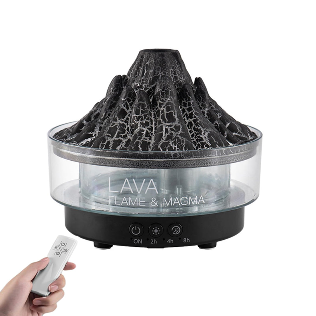 ThreeH Vulkan Luftbefeuchter & Aroma Diffusor 7-Farben LED Dualmodus Schlafzimmer/Büro, Schwarz, Sch