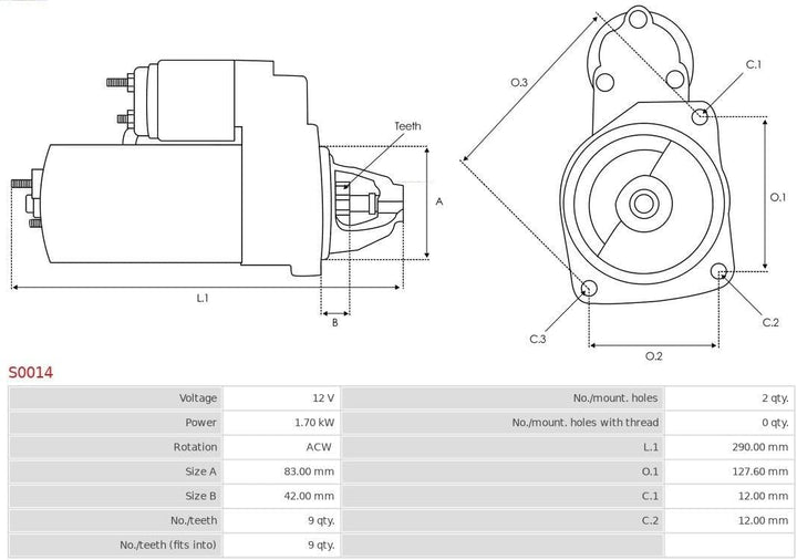 Brand new AS-PL Starter motor - S0014