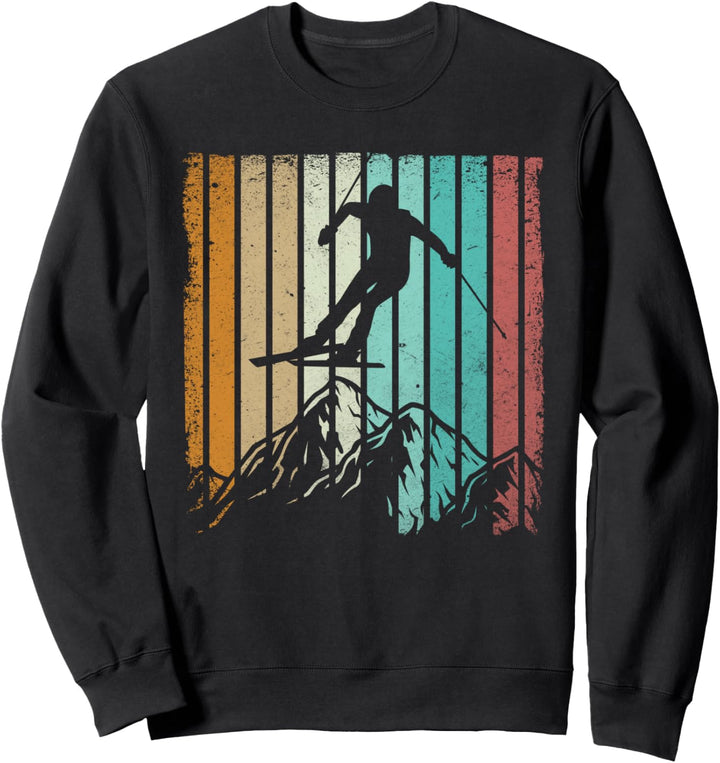 Vintage Skifahrer Urlaub Berg Skifahren Sweatshirt
