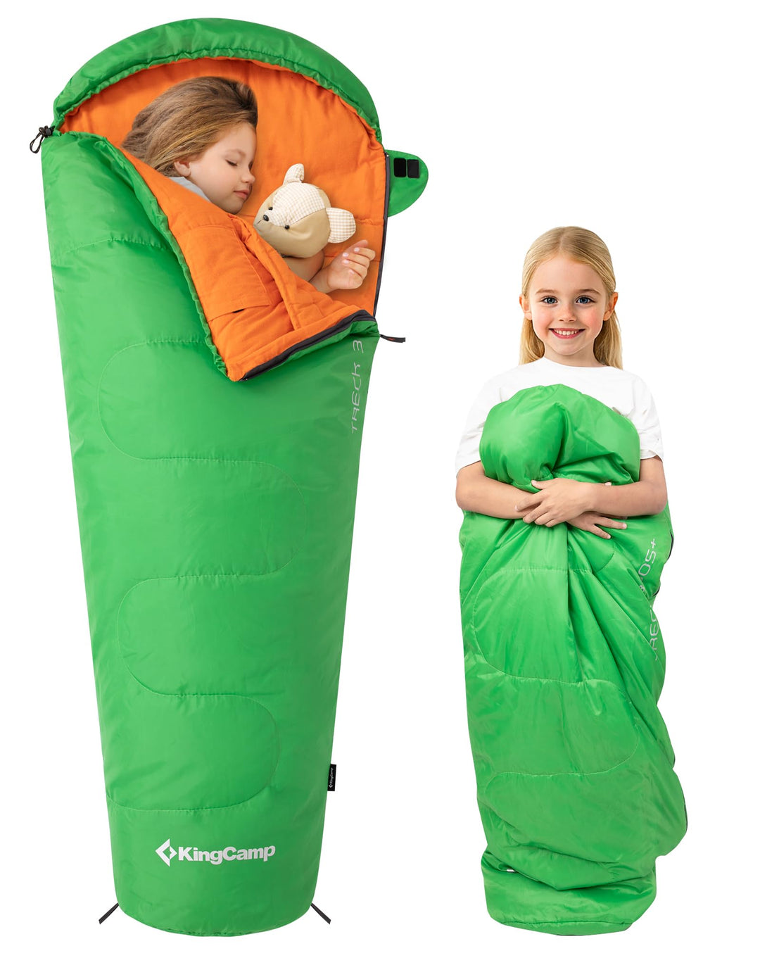 KingCamp Schlafsack Kinder aus Baumwoll-Flannel, warm und Bequeme Kinderschlafsack für 6-10 Jahre (b