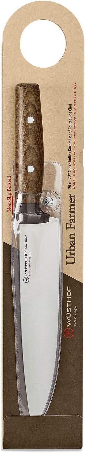 WÜSTHOF Urban Farmer Kochmesser 20 cm, Schwarz,silber,braun 20 cm Kochmesser Single, 20 cm Kochmesse